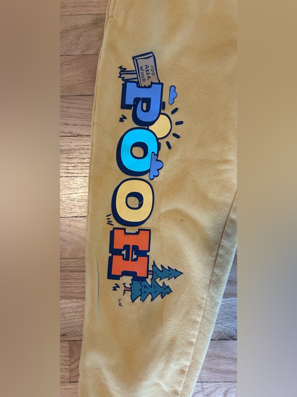 Disney Yellow Winnie the Pooh Jogger Pants with Character Graphics Size S - Picture 3 of 5